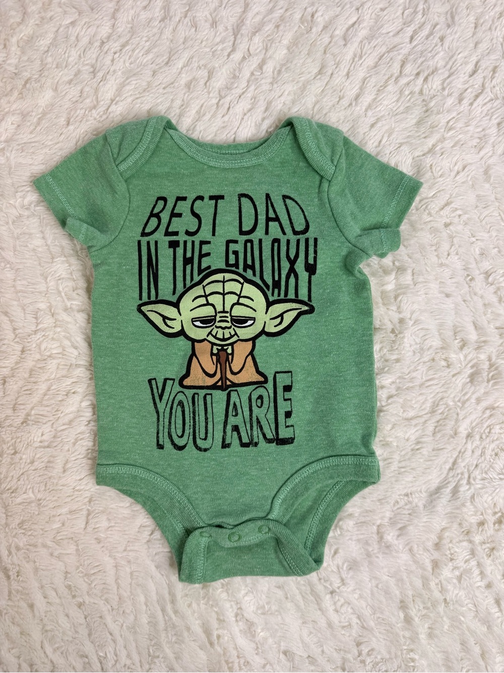 Green 'Best Dad in the Galaxy' Baby One-Piece